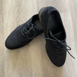 Black Suede  Oxford Shoes